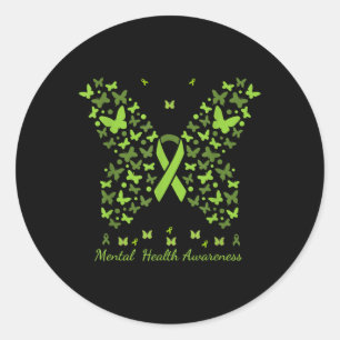 Adesivo Borboleta Verde de Sensibilização para a Saúde Men