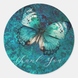 Adesivo Borboleta verde romântica obrigado você