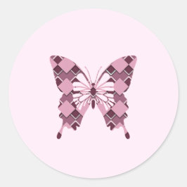 Adesivo Borboleta Verificada com diamante rosa-paixão
