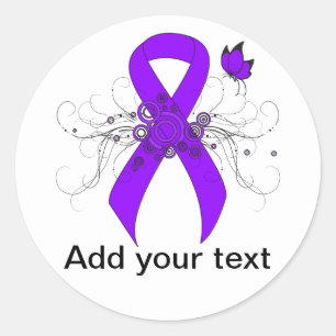 Adesivo Borboleta violeta da fita, o linfoma de Hodgkin