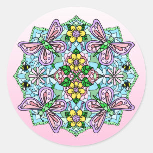 Adesivo Borboleta Whimsical Mandala Desenhada À Mão