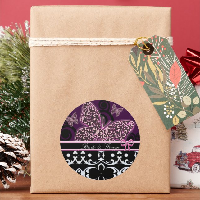 Adesivo Borboletas Brilhantes e Altas Inclinam Preto e Bra (Feriado)