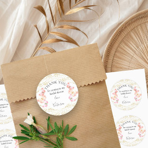 Adesivo Borboletas Céu Coral Dourado Confete Obrigado