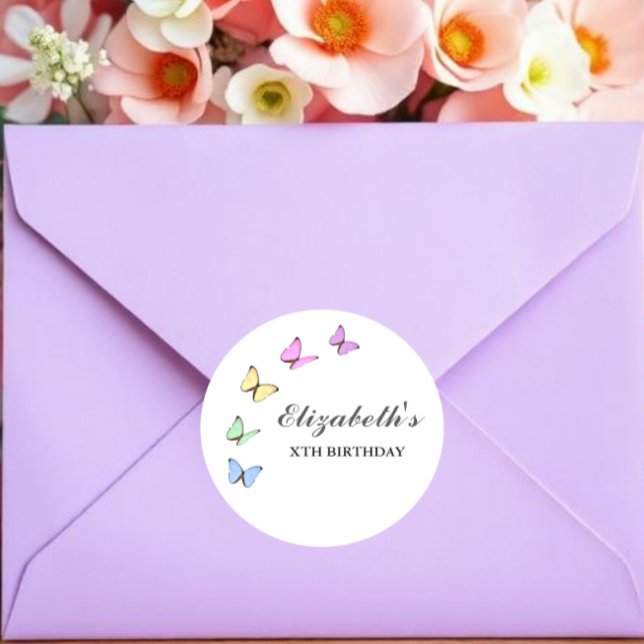 Adesivo Borboletas Coloridas Aniversário (Criador carregado)