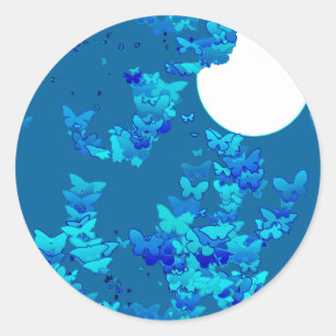 Adesivo Borboletas contra o céu azul-noite, paisagem