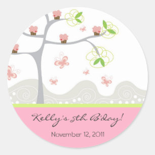 Adesivo Borboletas de árvores de Cupcakes brancos Doce Ani