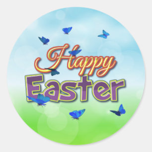 Adesivo Borboletas de felz pascoa