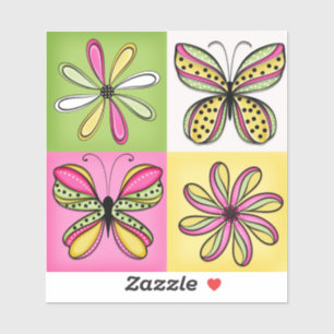 Adesivo Borboletas e Flores da Pop Art