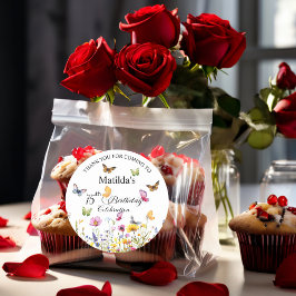 Adesivo Borboletas e flores selvagens Elegante 75.o aniver