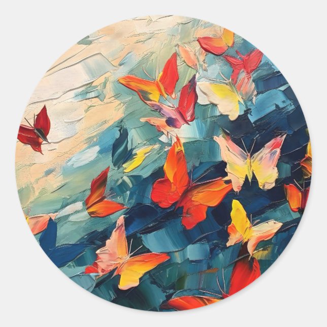 Adesivo Borboletas em Movimento – Voo Abstrato Expressivo (Frente)