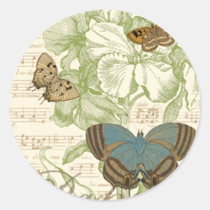 Adesivo Borboletas em Música Planeta com Design Floral