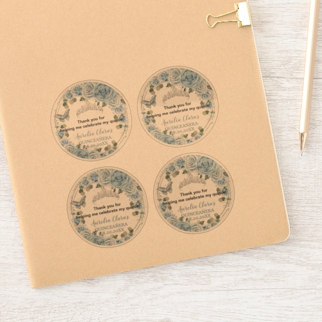 Adesivo Borboletas Florais Bebidas Azuis Vinhetas Transpar (Notebook)