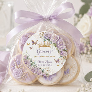 Adesivo Borboletas Florais Lilases Roxas Quinceañera 15 16