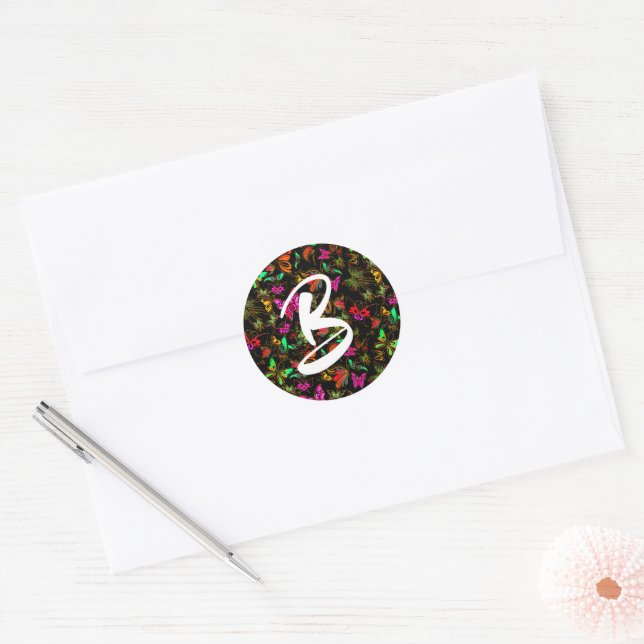 Adesivo Borboletas monograma (Envelope)