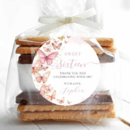 Adesivo Borboletas rosa bonito Doce 16 Quinceanera XV 15