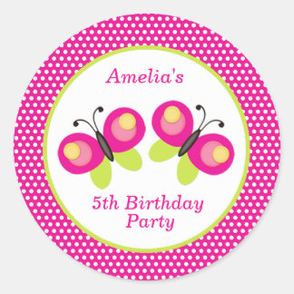 Adesivo Borboletas rosa-quente e borboletas verdes tema DI