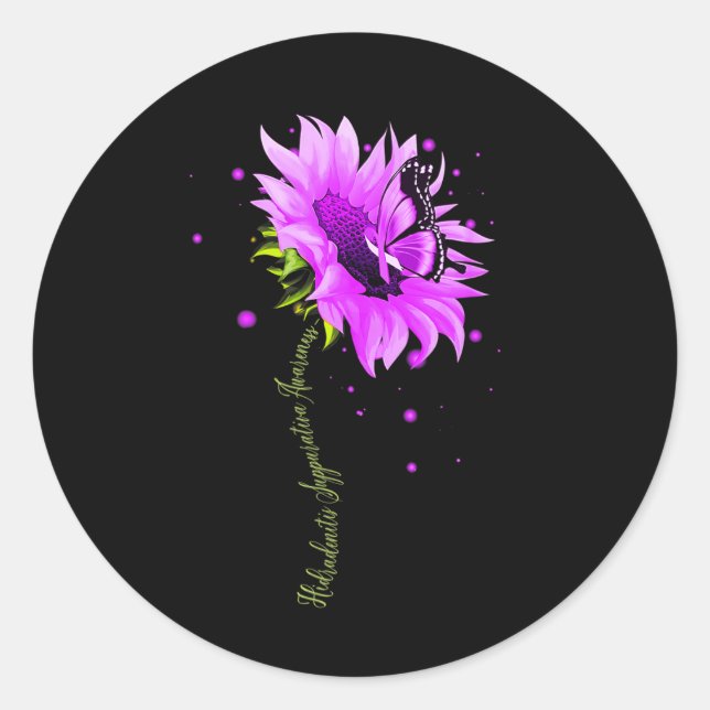 Adesivo Borboletas Roxas Sensibilização para a Sobredosage (Frente)