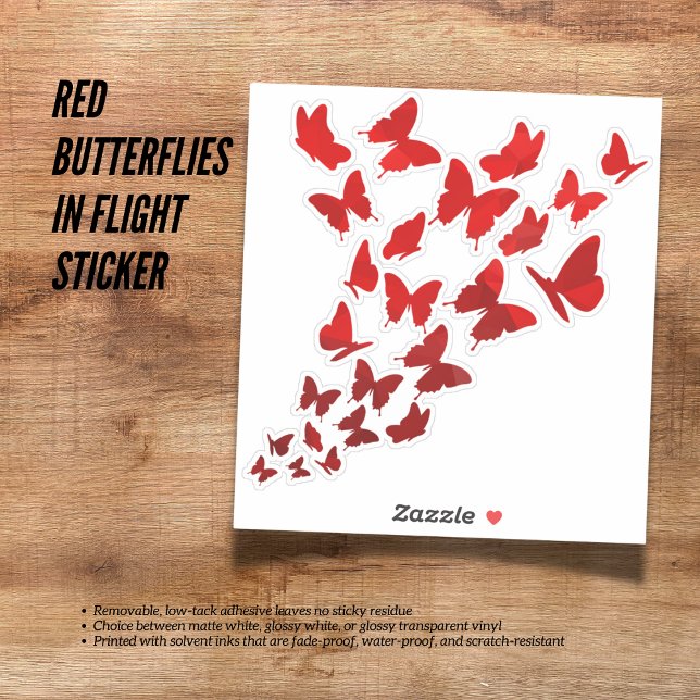 Adesivo Borboletas Vermelhas No Vinheta De Voo (The Butterfly Studio
Red Butterflies In Flight Sticker)