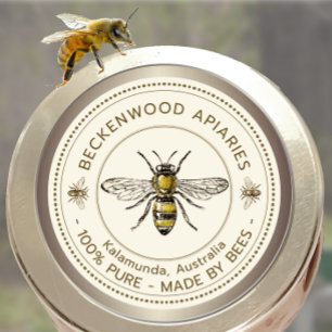 Adesivo Borda Apiary Taupe de Abelhas Amarelas de Mel