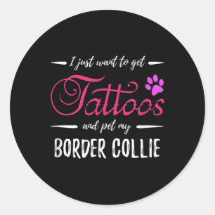 Adesivo Borda Cão Collie Lover Tatto Engraçado Cão Mãe Dom