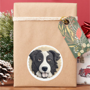 Adesivo Borda Collie Dog 3D Inscrito