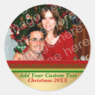 Adesivo Borda de Natal Sua Fotografia e Texto Personalizad