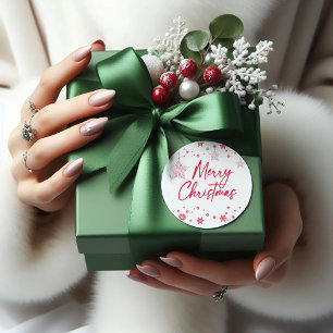 Adesivo Borda de Natal Vermelha Flocos de Neve & Enfeites