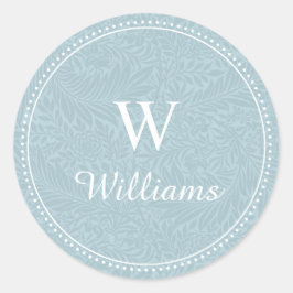 Adesivo Borda Dotada Floral Azul Elegante Vintage