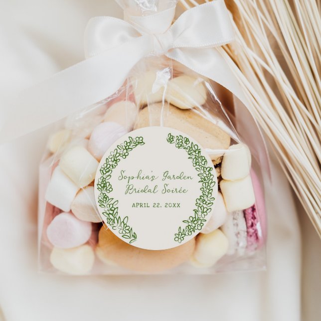 Adesivo Borda Floral Desenhada à Mão Verde (Criador carregado)