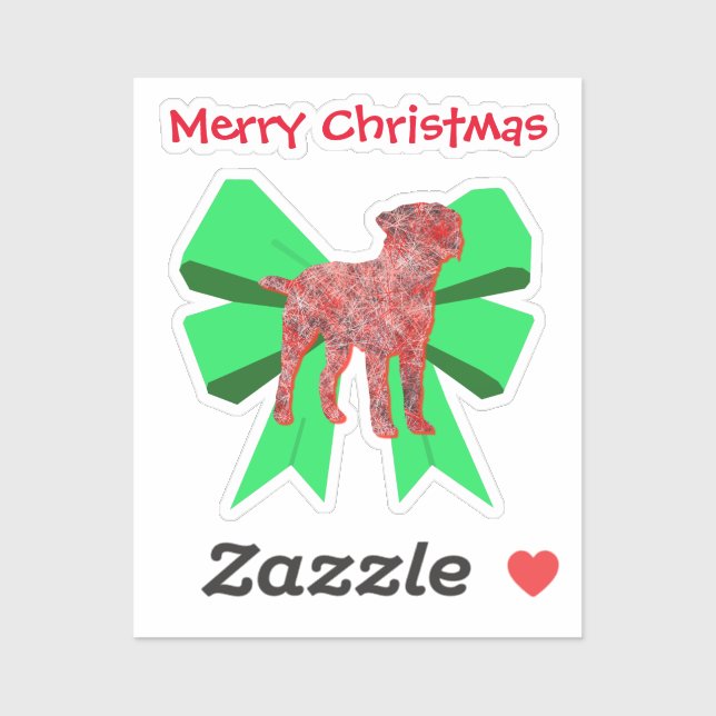 Adesivo Borda Terrier Red Dog e Arco Verde Natal (Folha)