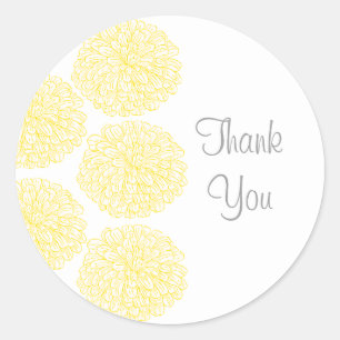 Adesivo Borda Zinnia Obrigado Stickers, Amarelo