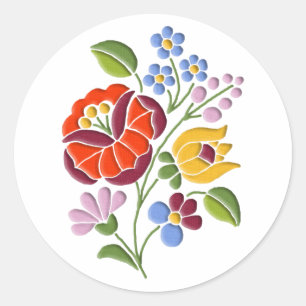 Adesivo Bordado de Kalocsa - Arte Folclórica Húngara