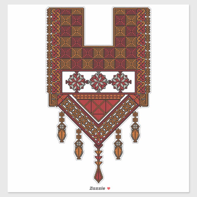 Adesivo Bordado de Tatreez Palestino | Arte palestina (Folha)