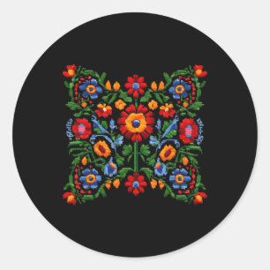 Adesivo Bordado ucraniano engraçado flores tradicionais Na