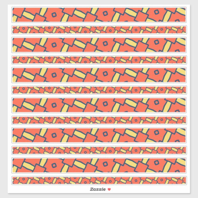 Adesivo Bordas do Catálogo Geométrico Laranja (Folha)