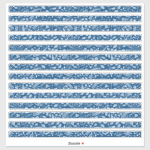 Adesivo Bordas Florais Boho Classic Blues