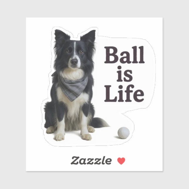 Adesivo Border Collie Bola É Vida (Folha)