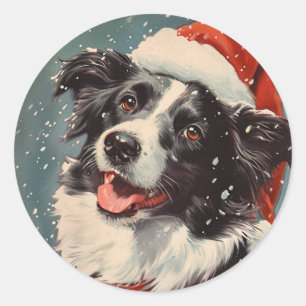 Adesivo Border Collie Christmas