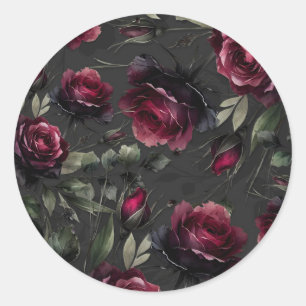 Adesivo Bordô Rosas Vermelhas Sombreado Cinza Floral Casam