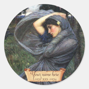 Adesivo "Boreas" J. W. Waterhouse Pre-Raphaelite Bookplate