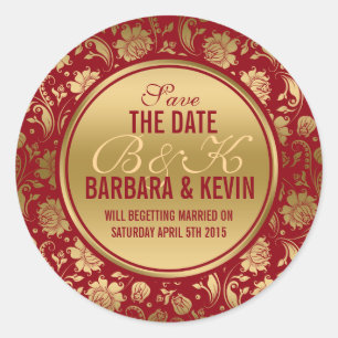 Adesivo Borgonha elegante & damascos florais Dourados