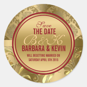 Adesivo Borgonha elegante & damascos florais Dourados 3