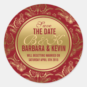 Adesivo Borgonha elegante & damascos florais Dourados do