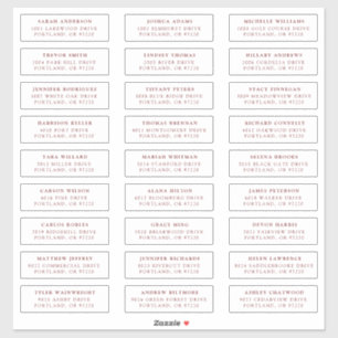 Adesivo Borgonha   Rótulos de Endereço de Convidado Indi