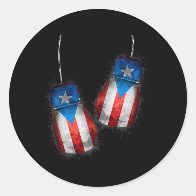 Adesivo Boricua Boxers Boxando Ventiladores Camisas Luvas  (Frente)