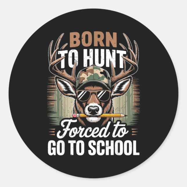 Adesivo Born Hunt Forced Go School Youth Camo Deer Hunting (Frente)
