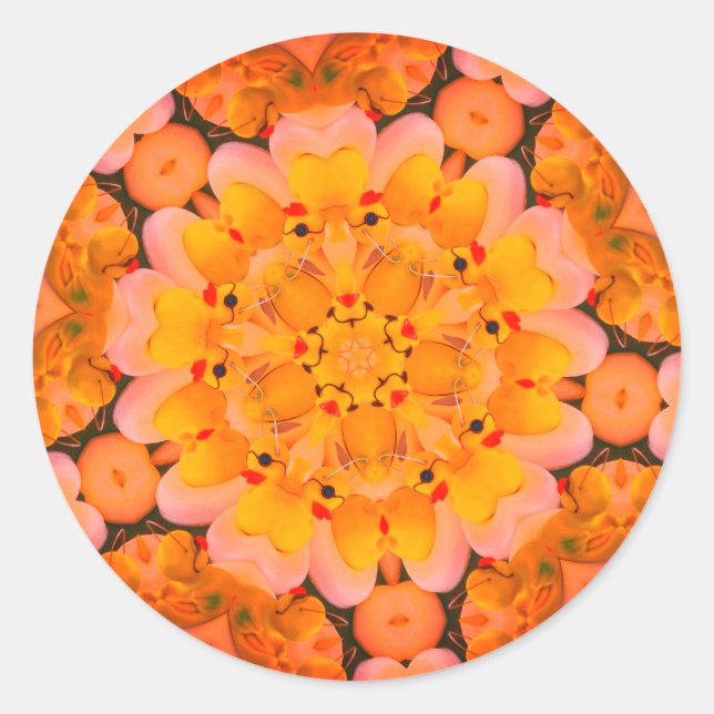 Adesivo Borracha Amarela Patos Abstrato (Frente)