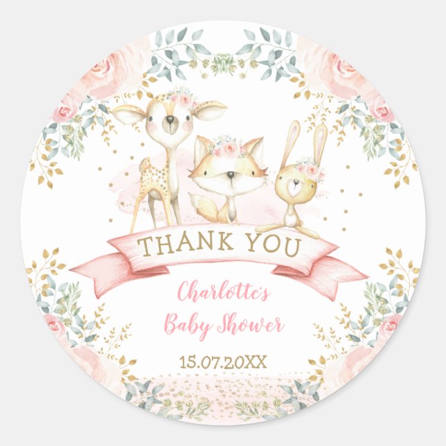 Adesivo Borracha Dourada Tribal Woodland Baby (Frente)