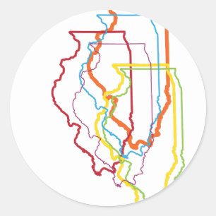 Adesivo borrão do orgulho de illinois