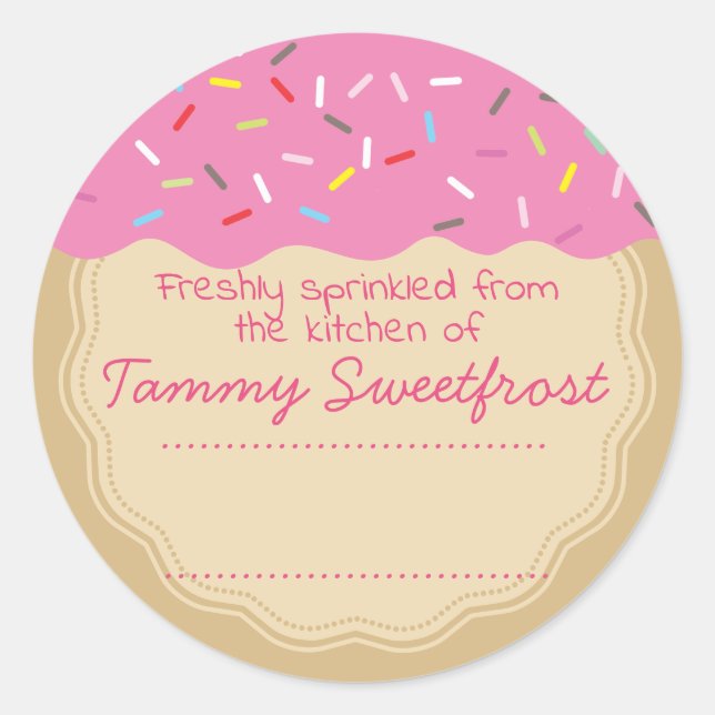 Adesivo borrifadas de glacé rosa da cozinha da padaria (Frente)